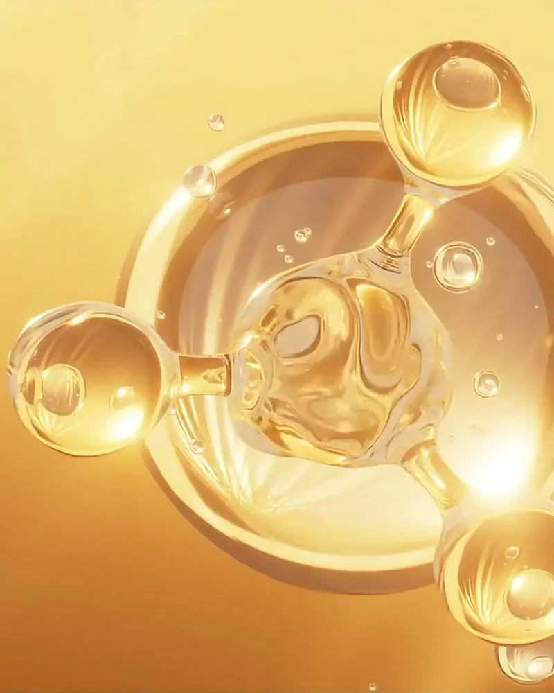 Illustration: a golden oil molecule